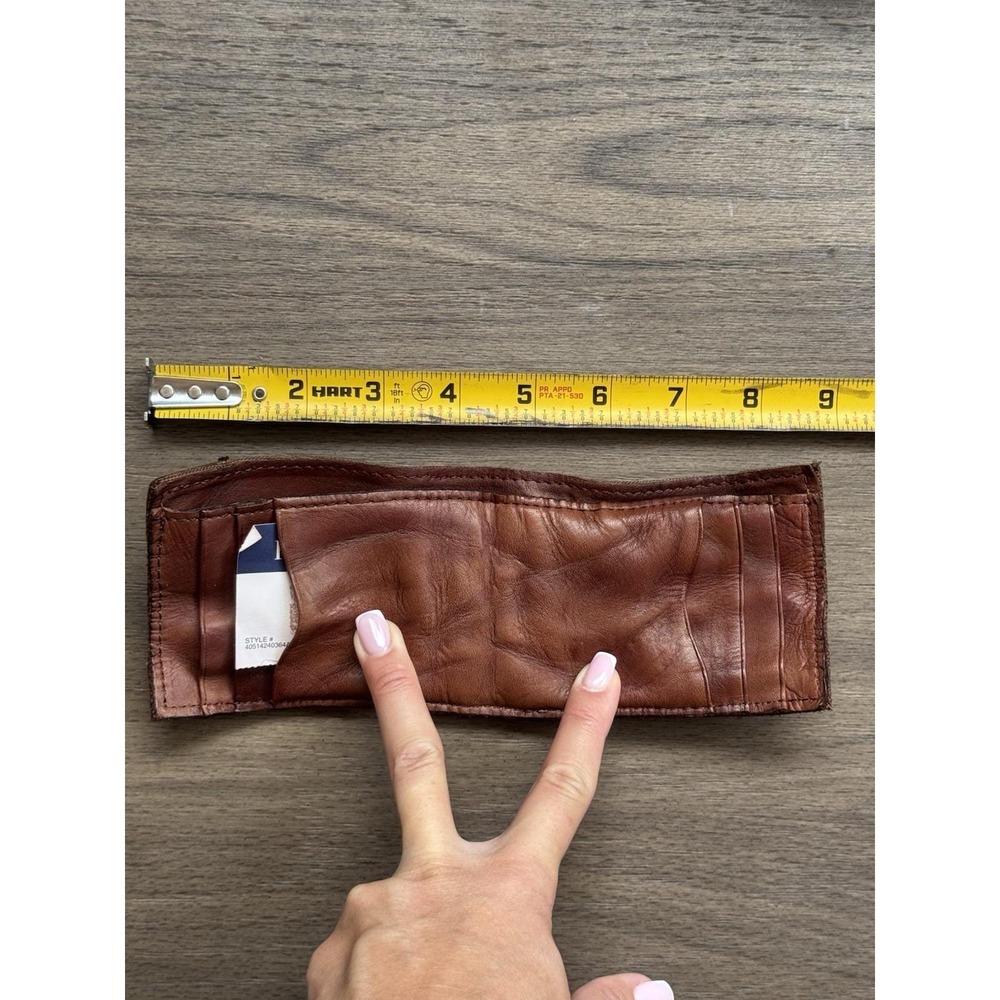 Polo Ralph Lauren Bifold Army Green Canvas & Leather Brown Corners Wallet - Picture 11 of 13